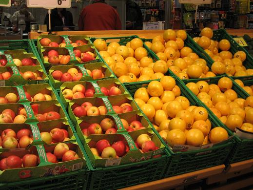 fruit in grocery store by Hotel Illuster