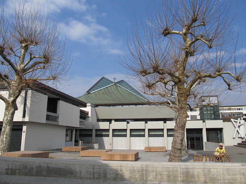 Outside of St. Andreas Catholic Church - the 'modern' church