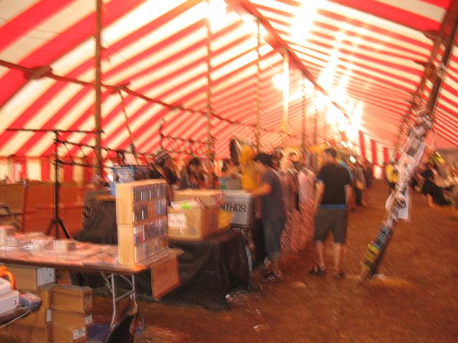 inside tent