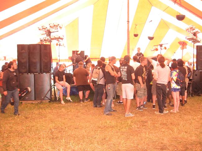 people inside tent