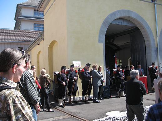 ceremony by train station