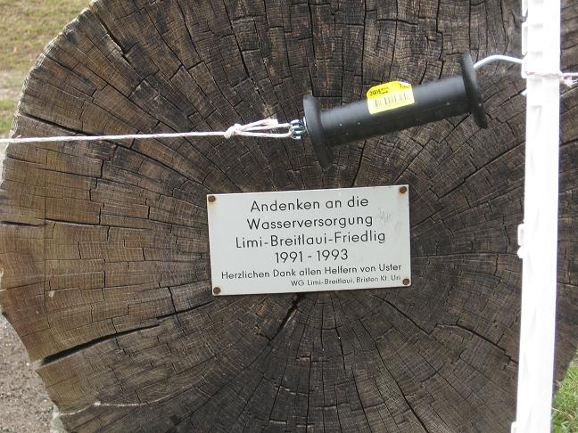 Sign on end of log