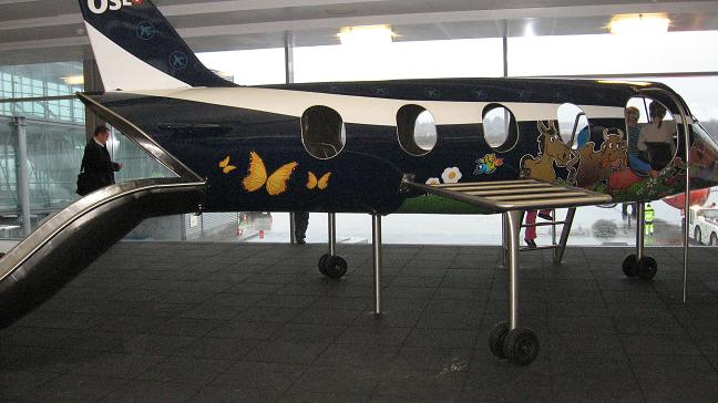 Oslo Airport - Plane for children to play on while waiting for their flight.