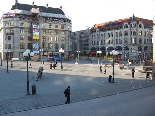 Square by train station